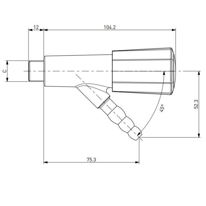 [1 -125225-SA-clinical] TOF 2000/2 - Gas Tap,  nozzle 45°