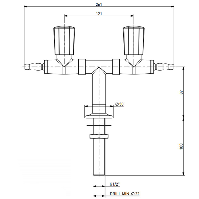 [7 -125225-SA-clinical] TOF 2000/50 - Gas Standout 2 taps – t-distribution G1/2B