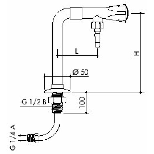 [66 -125225-SA-clinical] TOF 1000/630 - Dewatering laboratory valve with inlet hose, outlet down